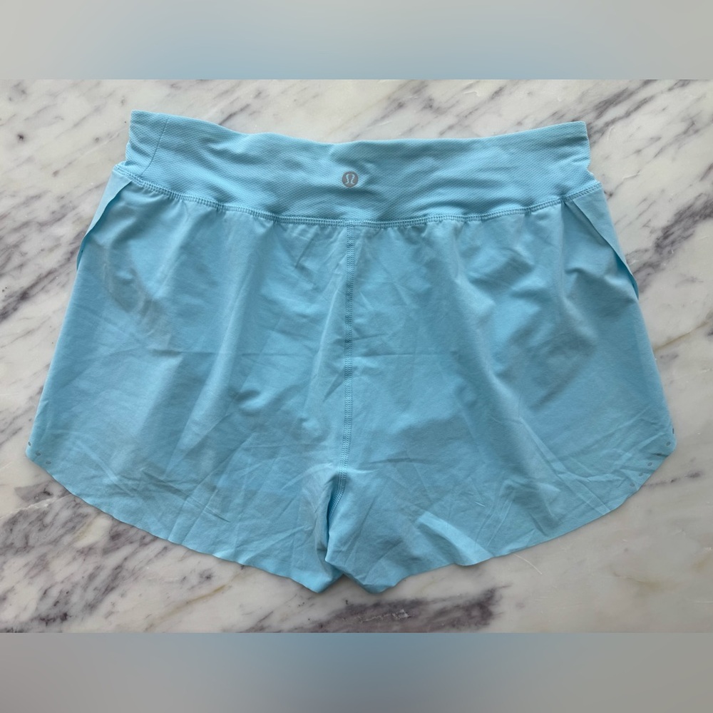 NWOT lululemon HR find your pace shorts sz 8 in blue chill (RARE/DISCONTINUED) - Picture 9 of 13